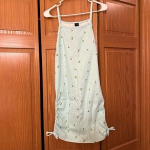 Blue target palm tree dress